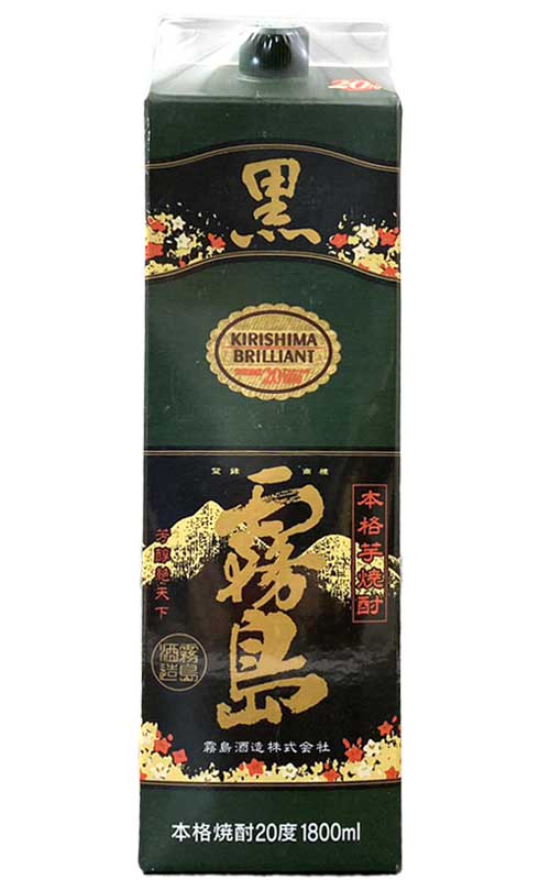 黒霧島　芋焼酎　20度　1800ml　1ケース（6本）